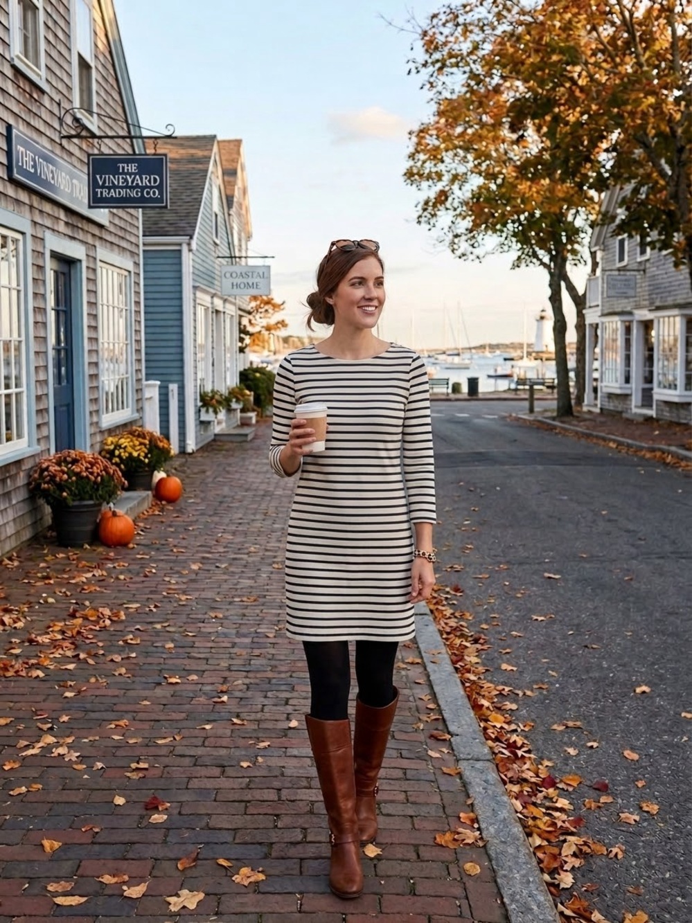 GAP Striped Mini Dress in Cream and Black